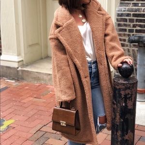 Tan Long Teddy Coat